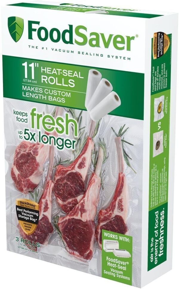 Limited time deal 24% OFF FoodSaver Custom Fit Vacuum Sealer Bags, Airtight Food Storage and Sous Vide Rolls,