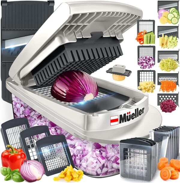 Limited time deal 17%OFF Mueller Pro-Series 10-in-1, 8 Blade Vegetable Chopper, Onion Mincer,