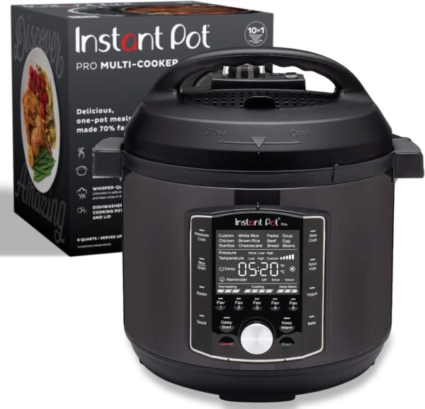 Limited time deal -24% OFF Instant Pot Pro 10-in-1 Pressure Cooker, Slow Cooker, Rice/Grain Cooker, Steamer, Sauté, Sous Vide,