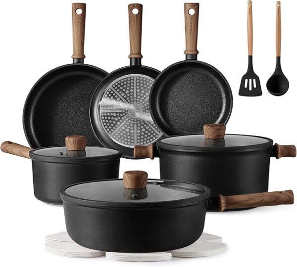 Limited time deal 43% OFF CAROTE Nonstick Pots and Pans,Cookware Set 16pcs Kitchen Cooking Sets, Pot and Pan Non Stick w/Frying pan