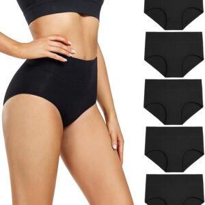 -37% off dealwirarpa Women's Underwear High Waisted Ladies Cotton Panties Soft Full Coverage Briefs 5 Pack