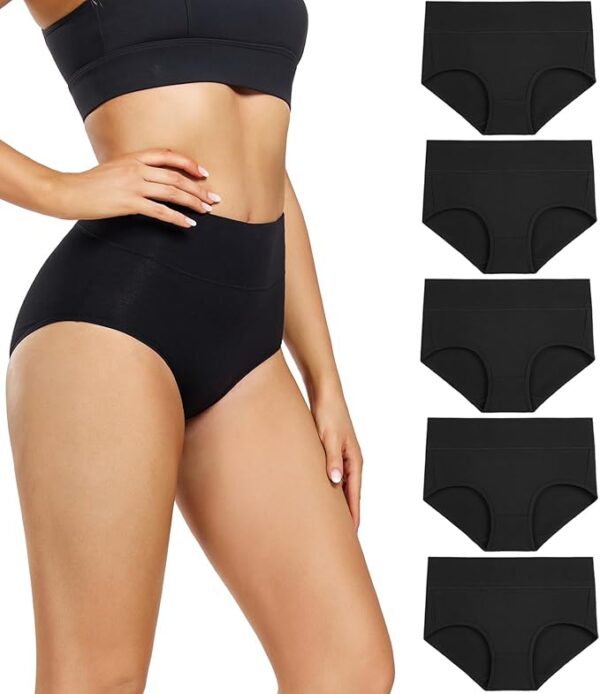 -37% off dealwirarpa Women's Underwear High Waisted Ladies Cotton Panties Soft Full Coverage Briefs 5 Pack