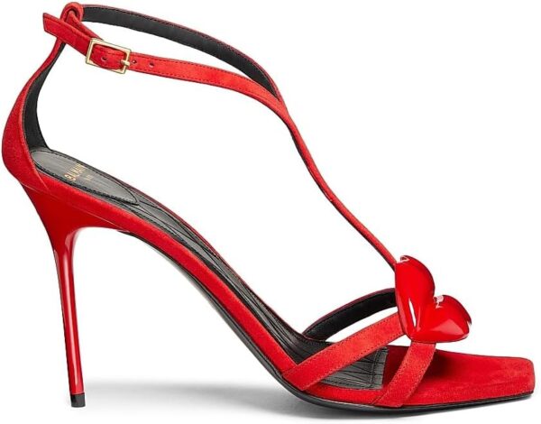 Balmain Lips 95MM Suede Sandals