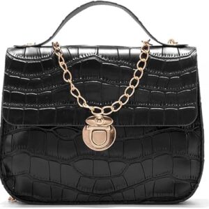 Crossbody Bag Chain Magnetic Lock Wallet Women Fashion Retro Print Underarm Shoulder Bag Handbag Removable Shoulder Strap
