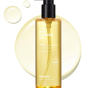 Hanskin Pore Cleansing Oil, Oil Cleanser for Face, Makeup Blackhead Remover, Korean Cleanser for Sensitive Skin [PHA] (10.14 oz)