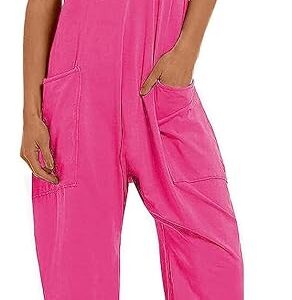 Muchpow Women's V Neck Sleeveless Jumpsuits Spaghetti Straps Harem Long Pants Overalls With Pockets