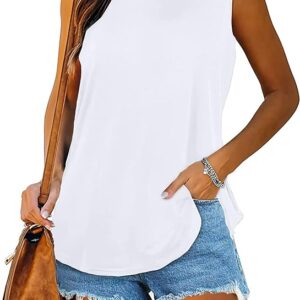 Womens Tank Tops Summer T Shirts Sleeveless Casual Loose Tunic Blouses