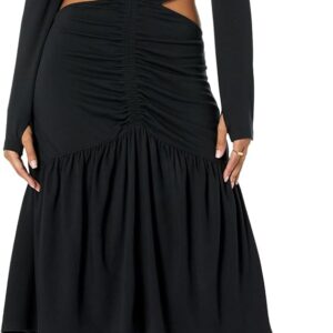 The Drop Women's Black Cut-Out Waist Long Dress by @Itsjuliettefoxx