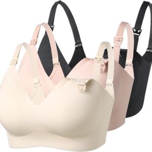 Momcozy Nursing Bras for Breastfeeding, YN21 Seamless Ultra Comfort Maternity Bra, Natural Shape, Pregnancy Sleep Bralette
