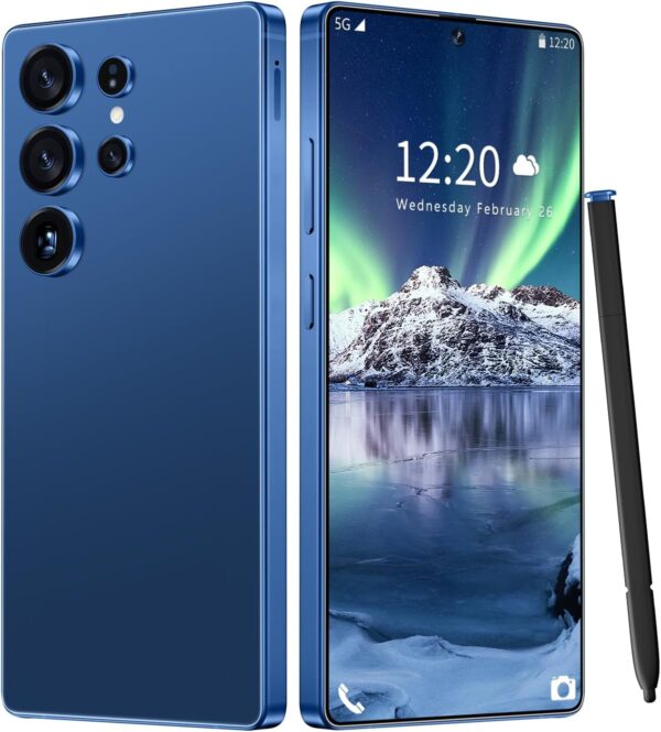 I25 Ultra Unlocked Phone 12+512GB,Built in Pen The Phone,Battery 7000mAh 6.99" HD Screen,Android 14 Smartphone,Face ID/5G/Fingerprint Lock/Dual SIM/GPS (Deep Blue, 12+512)