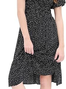 GAP Women's Short Sleeve Square Neck Midi Dress