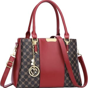 KKXIU 3 Zippered Compartments Purses and Handbags for Women Top Handle Satchel Shoulder Ladies Bags