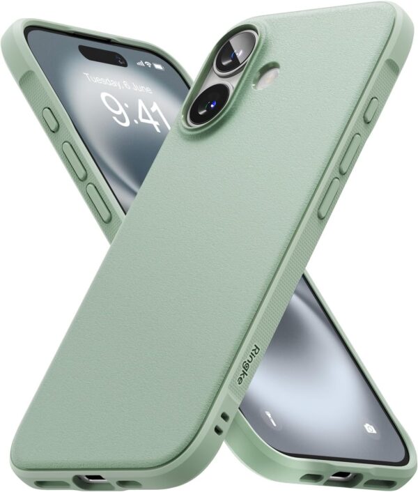 Ringke Onyx [Feels Good in The Hand] Compatible with iPhone 16 Plus Case, Anti-Fingerprint Technology Prevents Oily Smudges Non-Slip Enhanced Grip Precise Cutouts for Camera - Mint