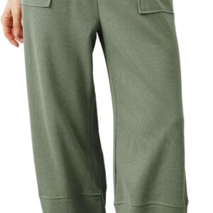 Xiaoxuemeng Womens Baggy Wide Leg Pants Casual Elastic Waisted Palazzo Harem Pants with Pockets