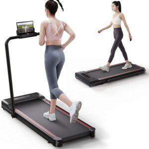 Sperax Walking Pad Treadmill,Under Desk Treadmills for Home, 3 in 1 Folding Treadmills Black Red