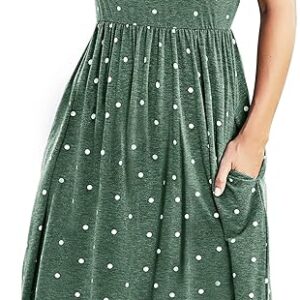 Womens Summer Dresses Beach Casual Loose Tshirt Floral Short Sleeve Flowy Pockets Sundresses