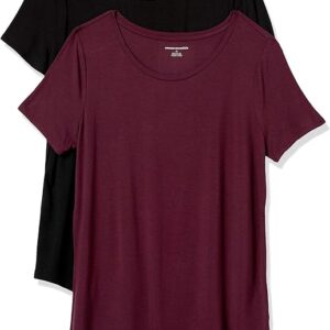 Essentials Women's Short-Sleeve Scoopneck Tunic, Pack of 2