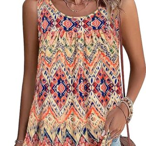 CHICGAL Womens Summer Tank Tops Sleeveless T Shirt Casual Loose Fit Tunic Blouses