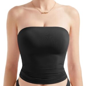 SUUKSESS Women Sexy Tube Top Summer Y2K Going Out Double Lined Basic Tank Top