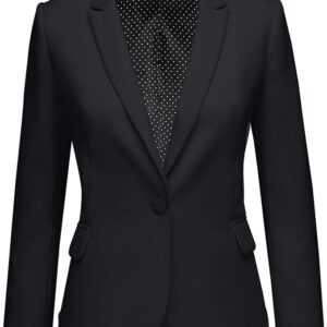 LookbookStore Womens Notched Lapel Pockets Button Work Office Blazer Jacket Suit