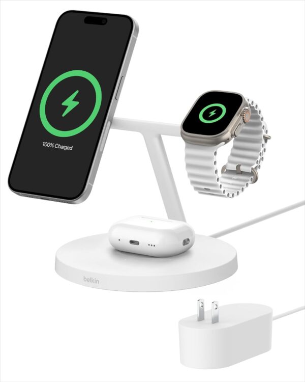Wireless Charging Station, Qi2-Certified 15W Wireless Charge for Apple iPhone