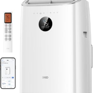 Dreo Portable Air Conditioners, 8000 BTU ASHRAE (5000 BTU DOE) Smart AC Unit for Bedroom with Drainage-free Cooling, 45dB Quiet, APP/Voice/Remote, Portable AC for Room Indoors, AC318S