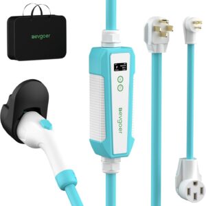 Electric Vehicle Charger Level 2 & Level 1, 32Amp 110V-240V Schedule Timer 20ft Cable Portable EV Home Charging Station, 8A-32A Adjustable Current Compatible with All SAE J1772 EVs