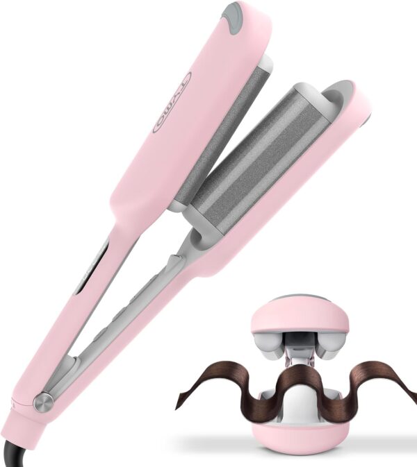 TYMO ROVY Curling Iron, 1.25 Inch, Ceramic 3 Barrel, Ionic Technology, Dual Voltage, Anti-Scald