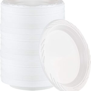 PLASTICPRO 400 Count Disposable 7 Inch White Plastic Plates