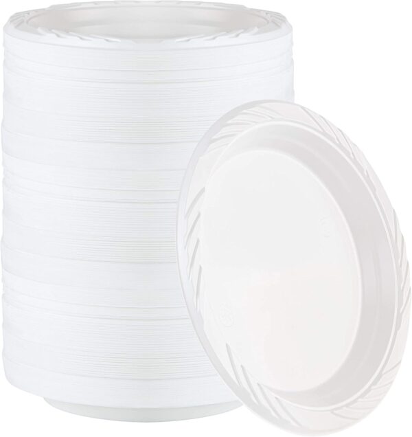 PLASTICPRO 400 Count Disposable 7 Inch White Plastic Plates