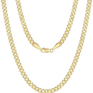 14K Gold Chain for Men Chunky Necklaces for Women Cuban Link Chain for Womens Necklaces Trendy Classic Design and Modern Simplicity Chunky Gold Necklace for Women Non Tarnish 16-24IN