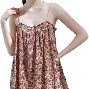 Women's Summer Floral Sundress Cover-up Boho Sleeveless Mini Dress for Beach, Pool, Vacation Swim Resort Wear
