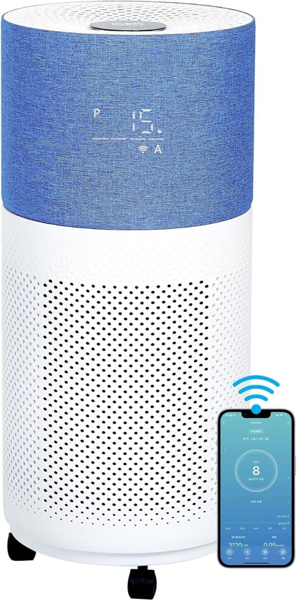 CleanForce Air Purifiers for Home Large Room Up to 2550 ft², H13 HEPA Air Cleaner Works with Alexa for Dust, Allergens, Pollen, Pet Hair Dander, Odors, CERTIFIED asthma & allergy friendly, Rainbow
