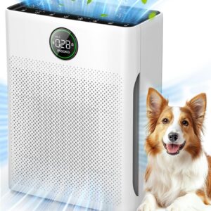 Air Purifiers for Home Large Room up to 2200sq.ft, MOOKA Air purifier for Home Pets with Washable Filter, PM 2.5 Display Air Quality Sensor Air Cleaner