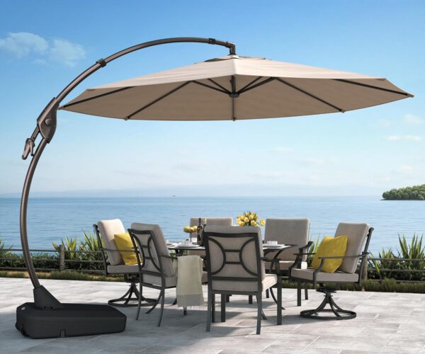 Grand patio 11FT Cantilever Umbrella with Base Outdoor Large Round Aluminum Offset Umbrella
