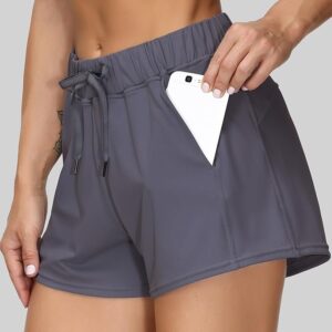 Women's Workout Shorts Loose fit Drawstring Lounge Running Shorts for Yoga