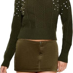 Forever 21 Women's Faux Gem Cable Knit Sweater