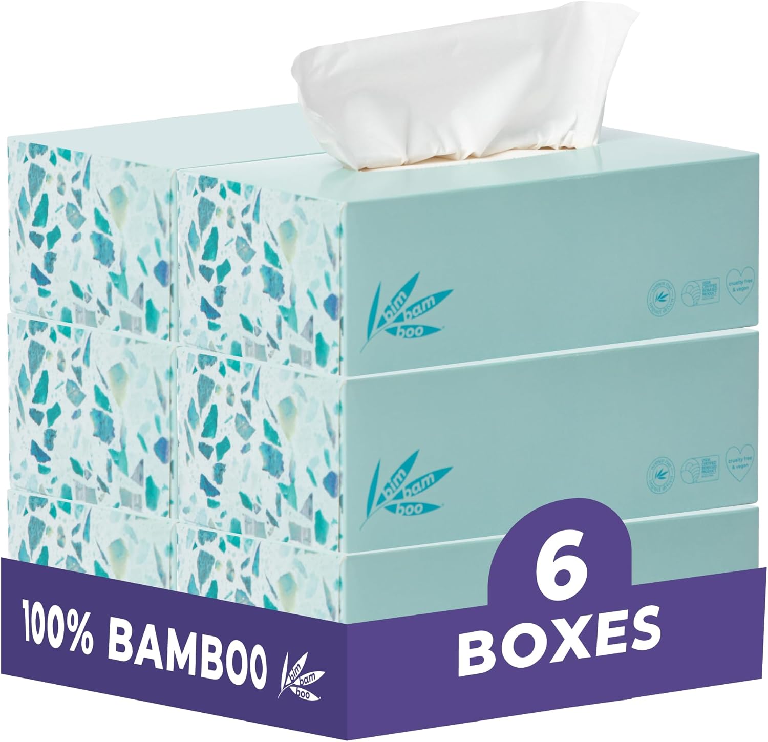Bim Bam Boo | 3-Ply 130 Sheet/Package Facial Tissue 6 Pack