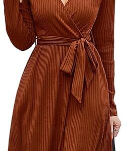 Newshows Casual Knit Midi Sweater Dress